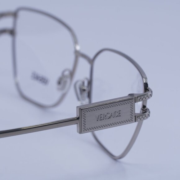 Versace VE1301 1000 Eyeglasses Silver 57mm Cat Eye Frame - Picture 9 of 10